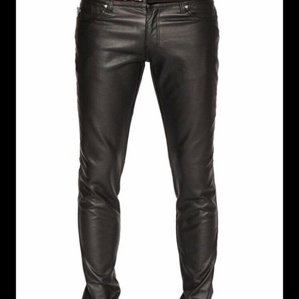 Tripp NYC Men's Black Faux Leather Pants, size 36
